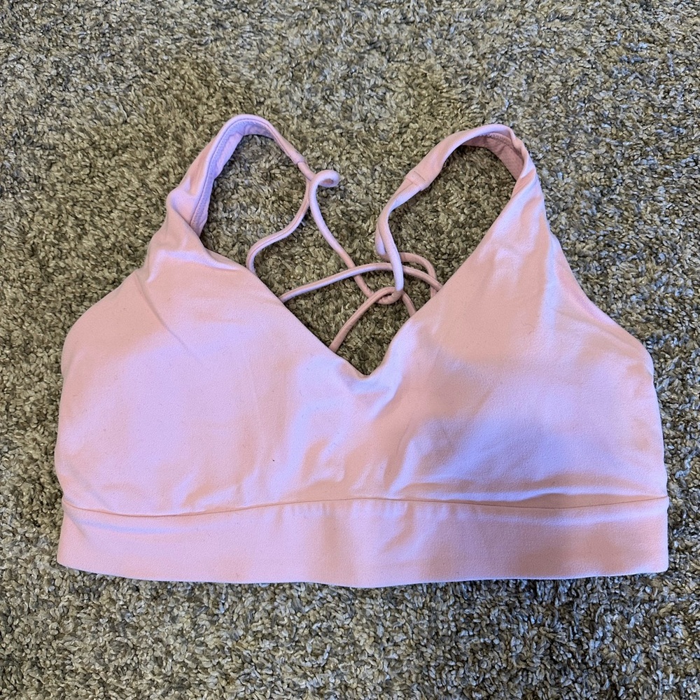 Light Pink Strappy Sports Bra